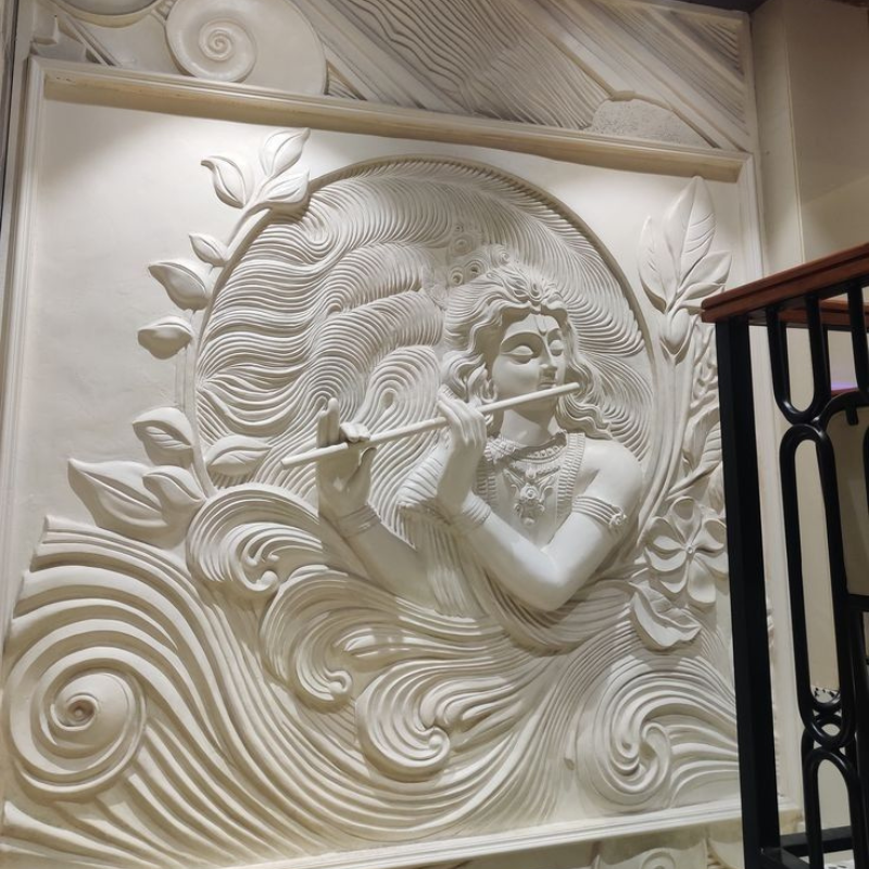 Marble Krishna Wall Panel